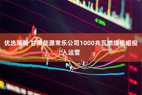 优选策略 甘肃能源常乐公司1000兆瓦燃煤机组投入运营