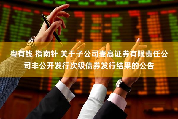 粤有钱 指南针 关于子公司麦高证券有限责任公司非公开发行次级债券发行结果的公告