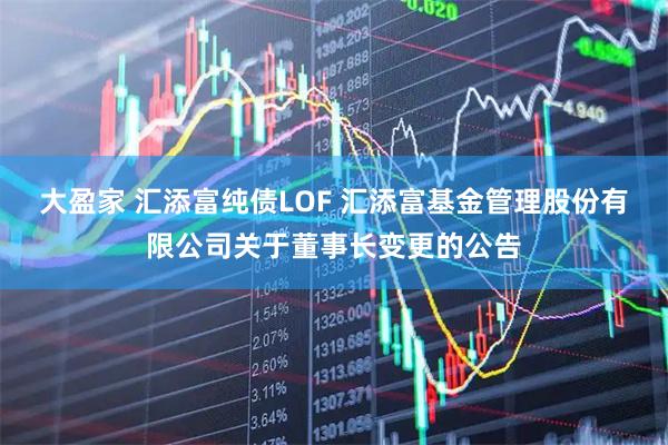 大盈家 汇添富纯债LOF 汇添富基金管理股份有限公司关于董事长变更的公告